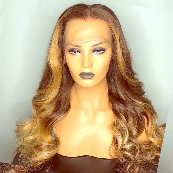 Premium Lace Front Wig with highlights